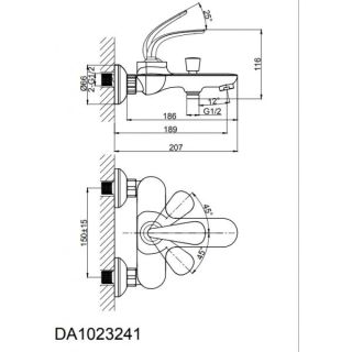 Смеситель для ванны DQ Venice Gondola хром DA1023241
